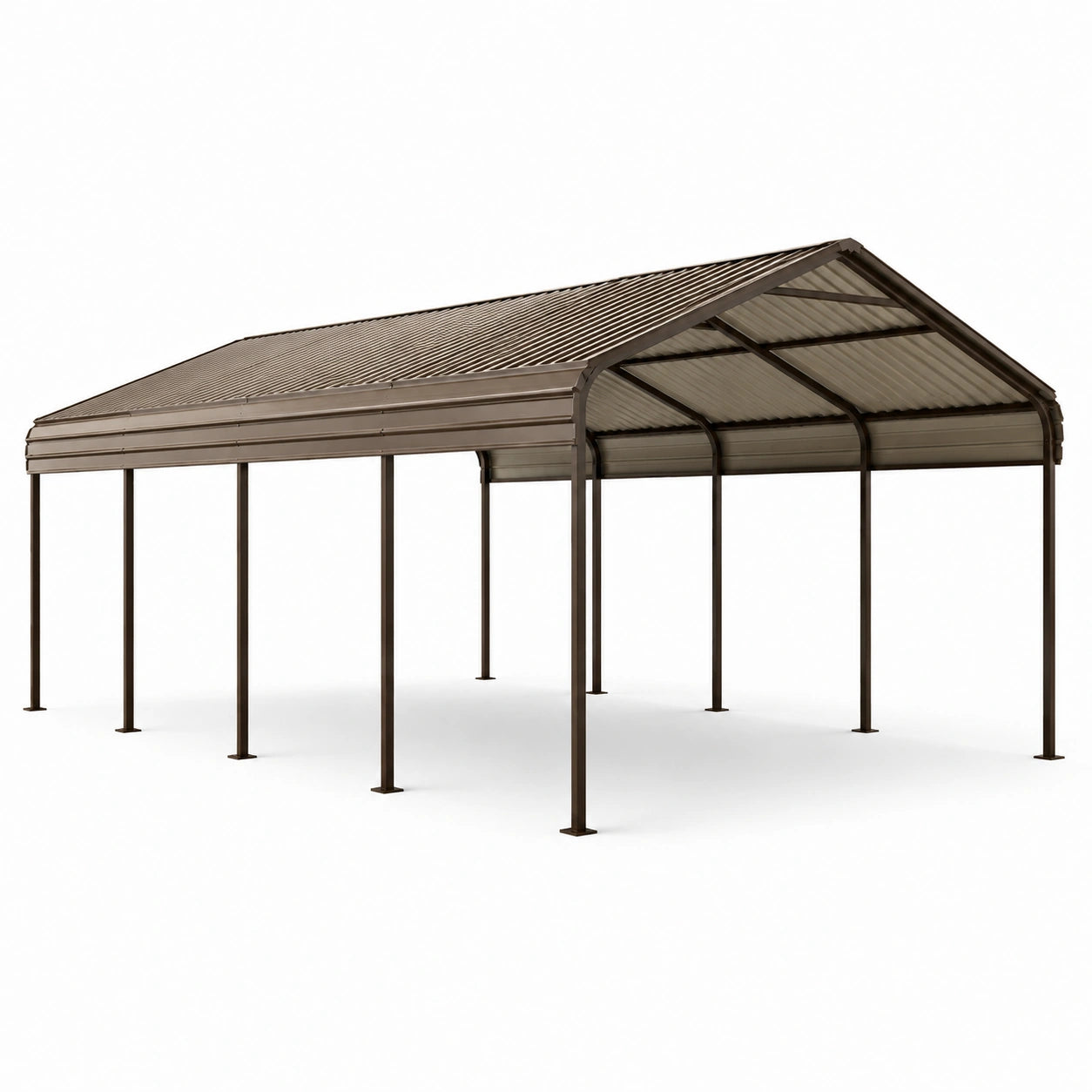 Tonnelle de voiture en métal marron 600x300x250 cm