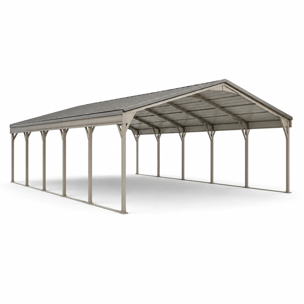 Abri voiture en acier galvanisé 600x300x240 cm gris