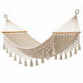 Hamac en coton avec pompons 200 x 150 cm
