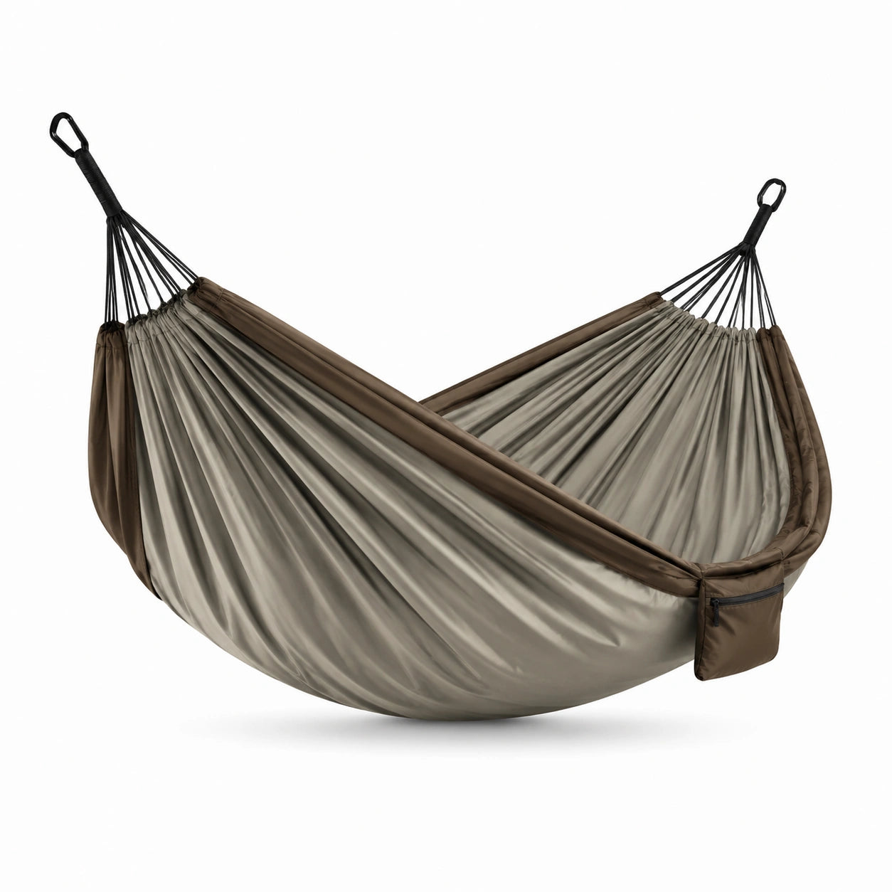 Hamac en toile de nylon marron et beige 270x140 cm