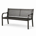 Banc de jardin en aluminium noir 128 cm