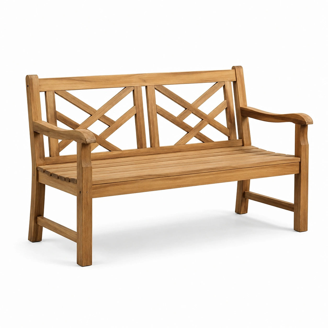 Banc de jardin en bois avec accoudoirs arqués 120 cm