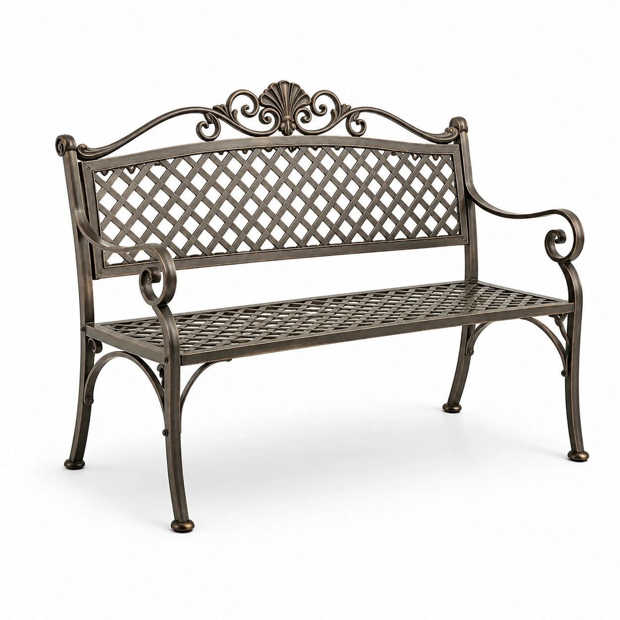 Banc en métal pour extérieur 2 places couleur bronze