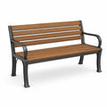 Banc de jardin en aluminium et bois 125 cm