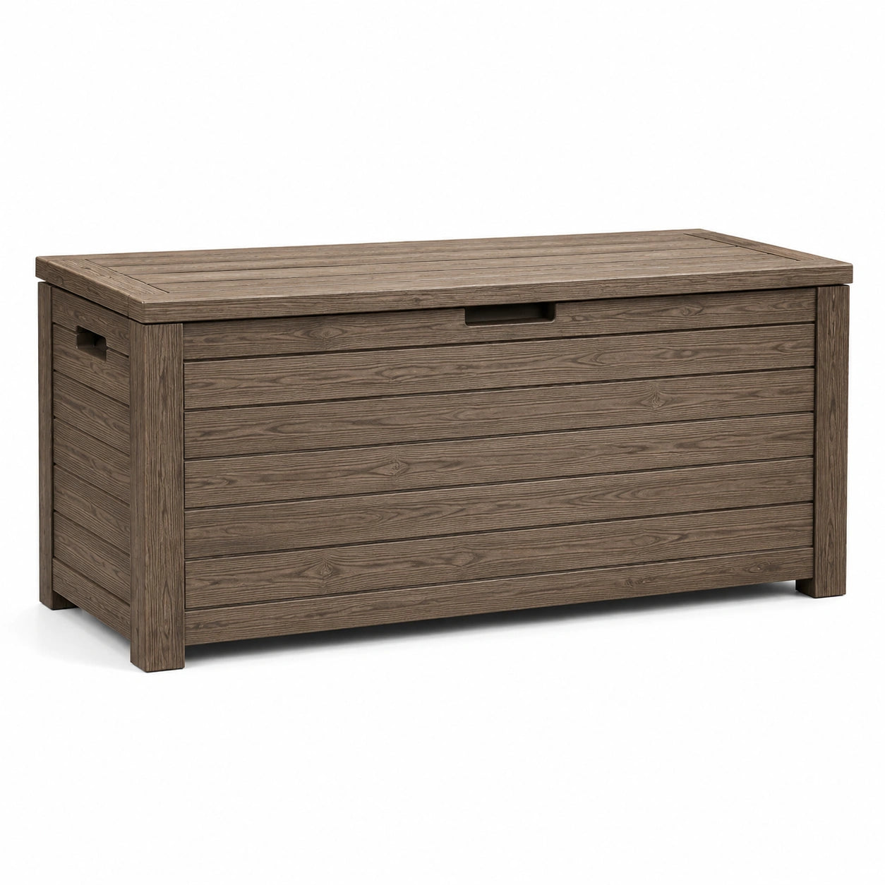 Coffre de rangement en résine marron 120x45x60 cm