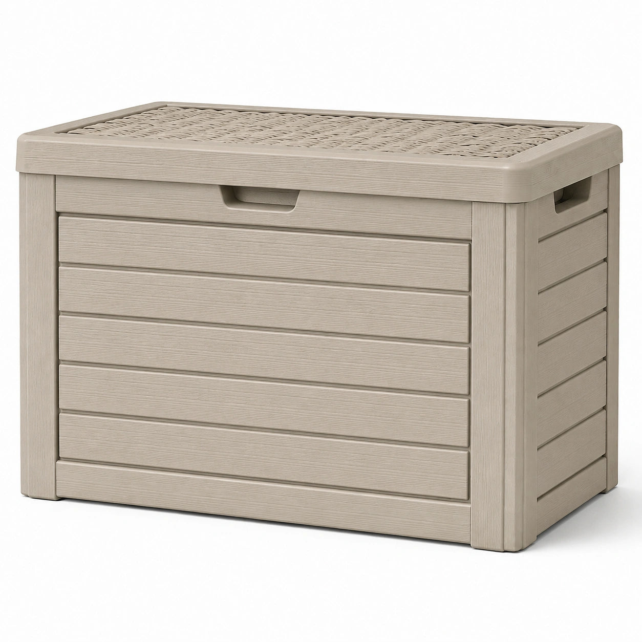 Coffre de rangement en plastique beige 83x45x55 cm