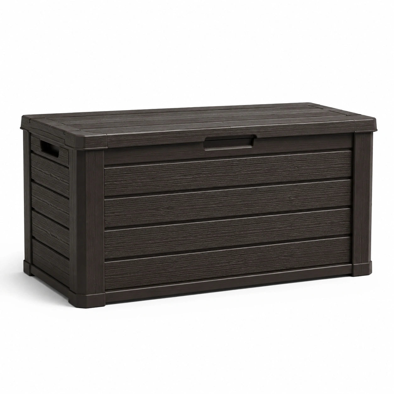 Coffre de rangement extérieur en plastique 120x60x50 cm marron