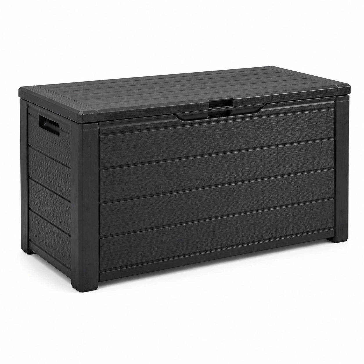 Coffre de rangement extérieur en plastique noir 120x60x57 cm