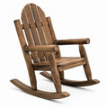 Chaise à bascule en bois massif marron